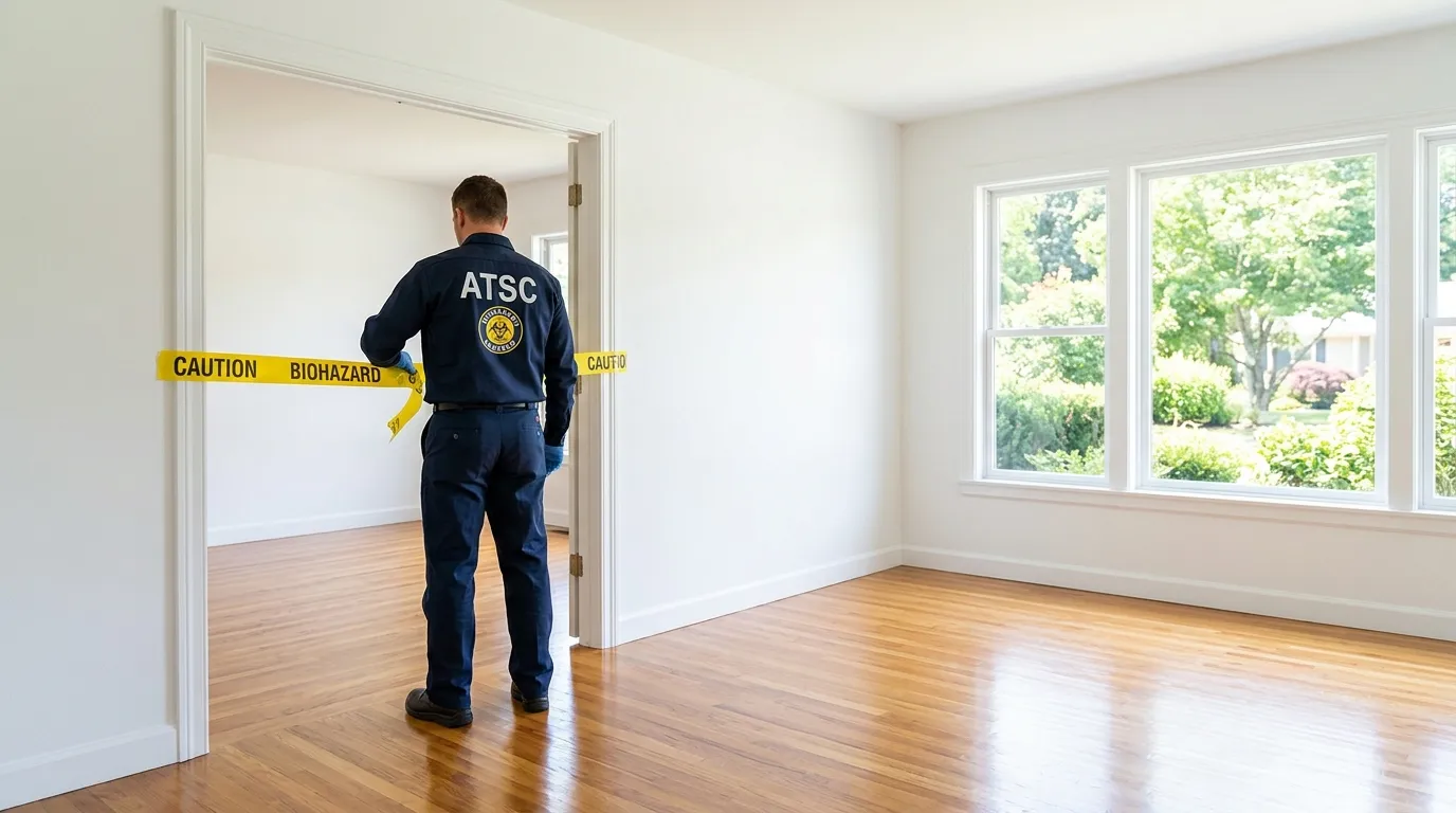Certified biohazard cleanup crew performing Decomposition Cleanup in Little Elm